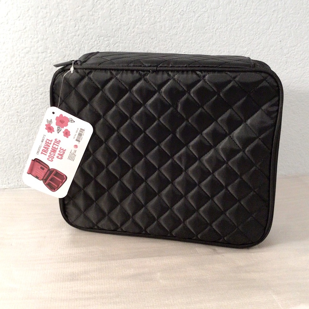 Quilted Travel Cosmetic Case Organizer